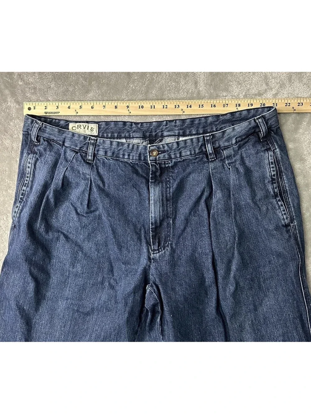 Orvis Mens Straight Leg Original Blue Jeans Pants Size 44  Blue Jean Bundle